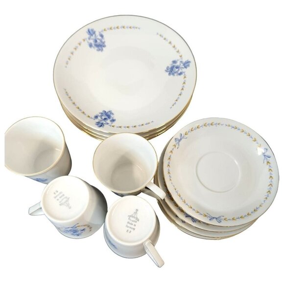 Vin. Mitterteich Bavaria Made in Germany Tea Cup Saucer & Dessert Plate Set of